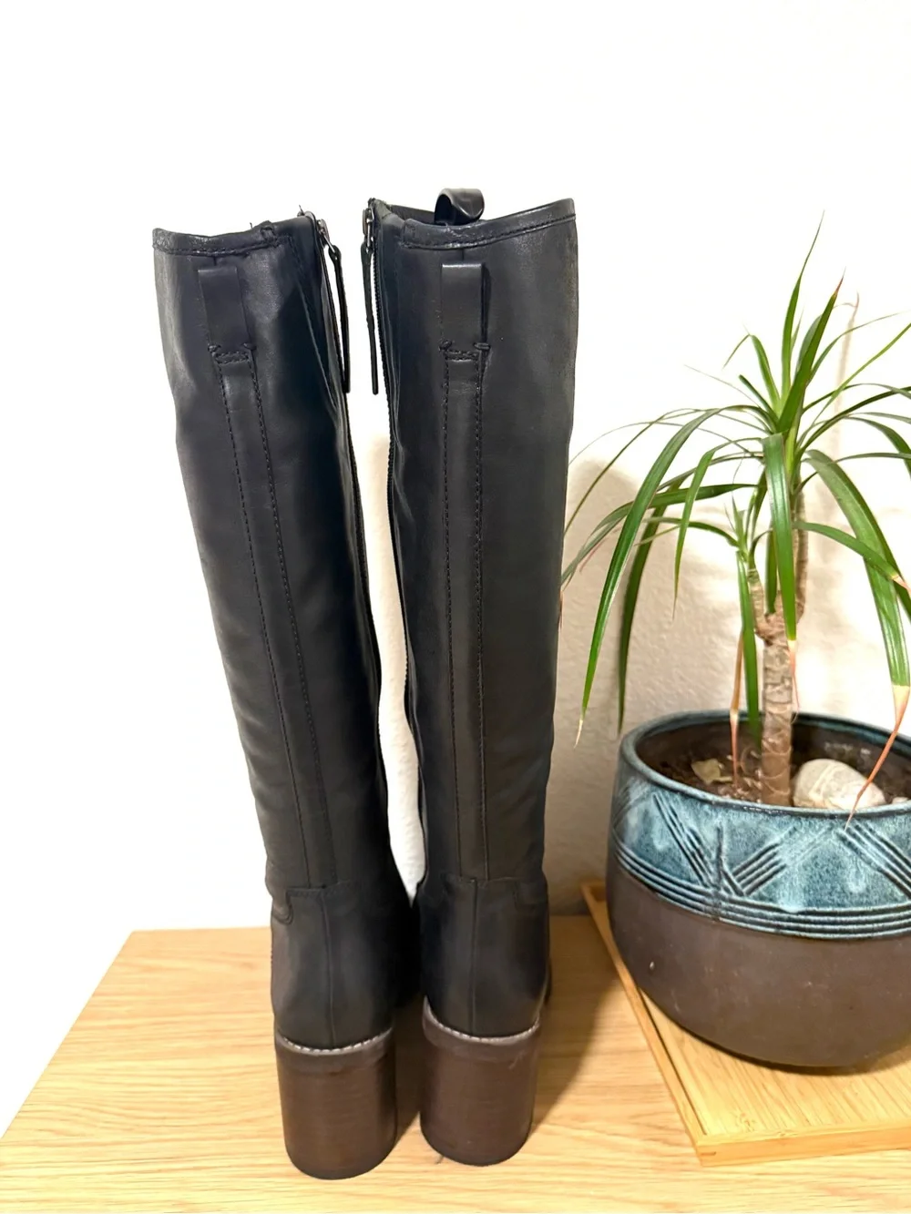 Franco Sarto Black Over-the-Knee Leather Boots